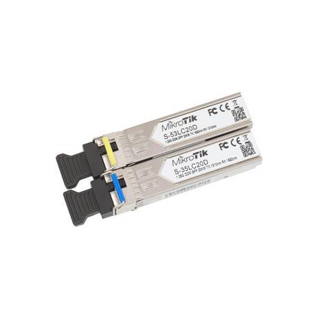 MikroTik pár SFP S-3553LC20D, SM, 20km, 1.25G, 1x LC